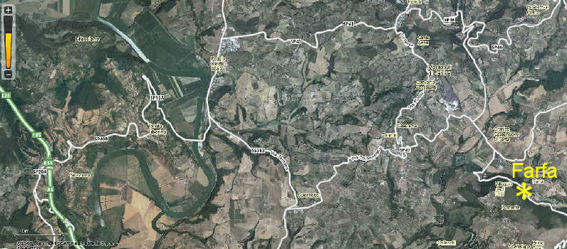 Abbazia Farfa dal satellite