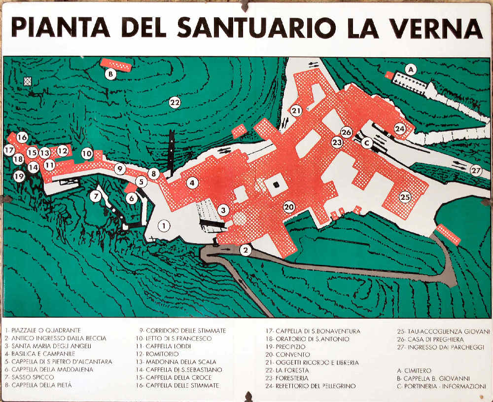 Pianta del Santuario di Chiusi di La Verna