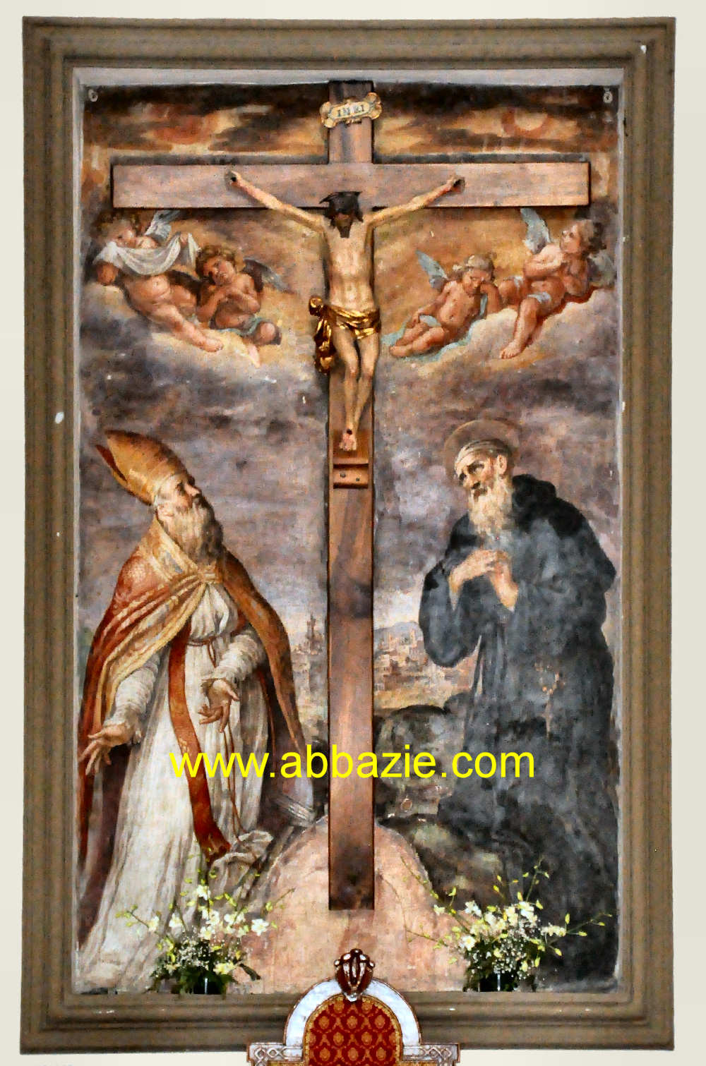 San Biagio e San Guglielmo in preghiera sotto la Croce